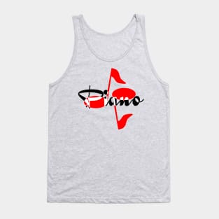 Piano Red Notes Tank Top